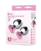 b-Vibe Jewel Heart Metal Butt Plug Training Set (Small 7.1cm & Large 8.1cm insertable) > Anal Range > Jewel Butt Plugs