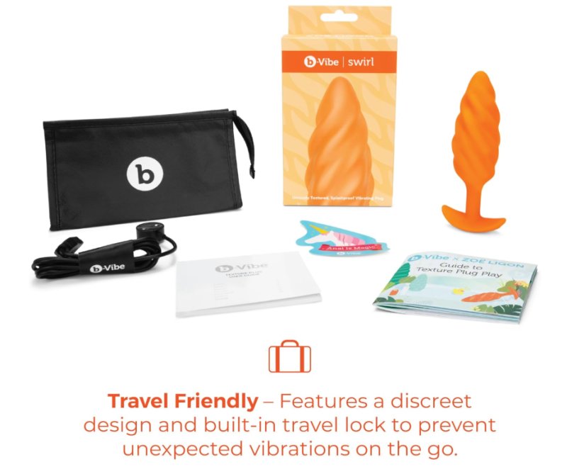 b-Vibe Swirl Texture Plug – Silicone Rechargeable Vibrator > Anal Range > Vibrating Butt Plugs