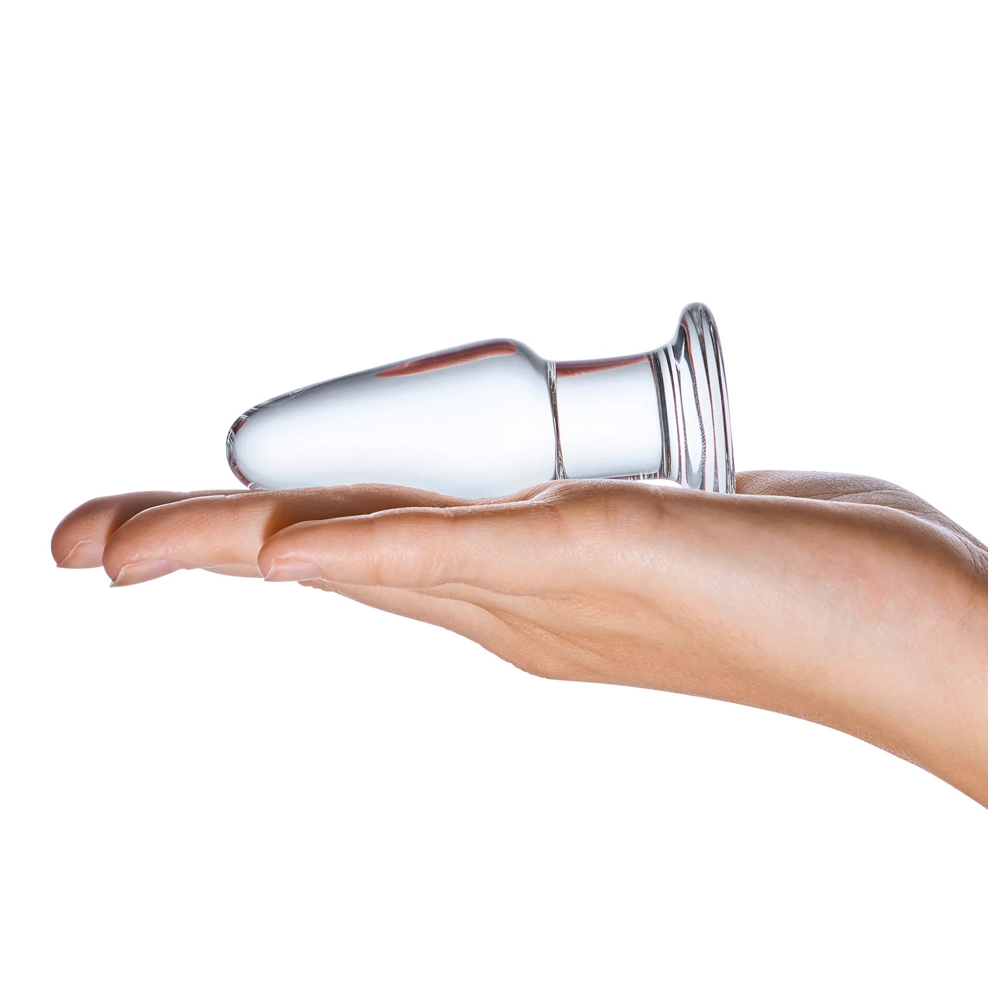 Glas 3.5 Inch Clear Hand Blown Glass Butt Plug with Tapered Tip for Beginner-Friendly Anal Play > Glass > Toys