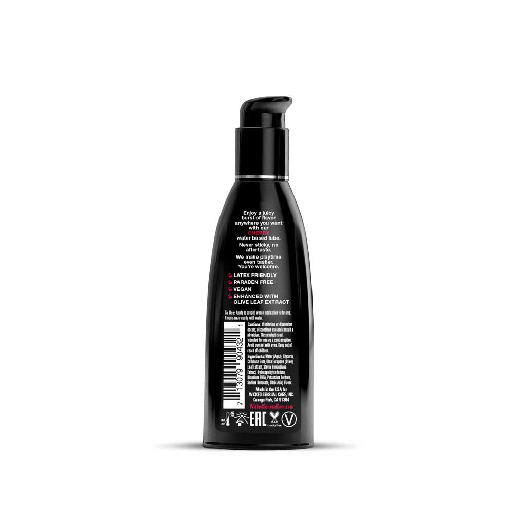 Wicked Aqua Cherry Water Based Lubricant 30ml (1 oz) Bottle > Lube > Flavoured