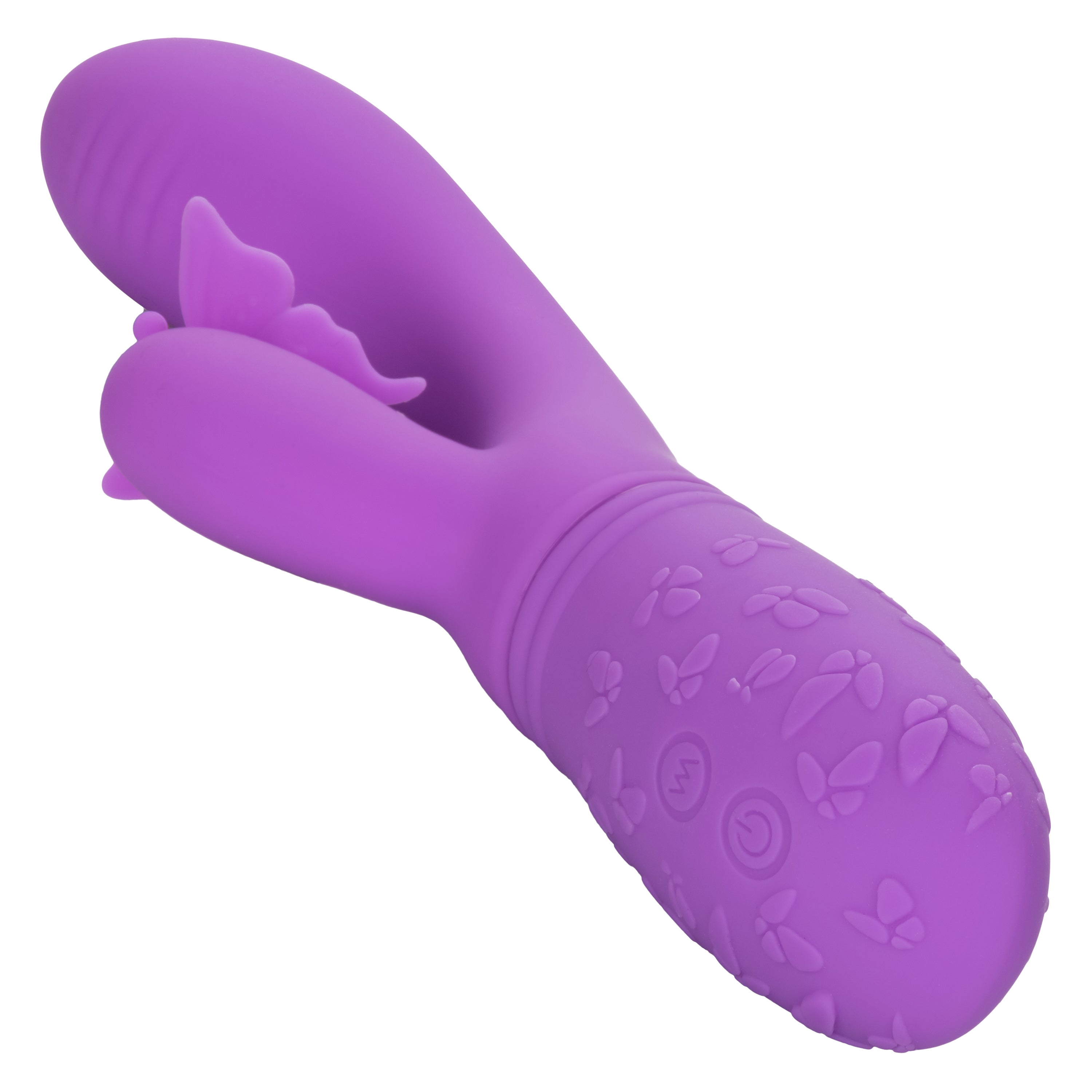 Rechargeable Butterfly Kiss Purple Silicone Vibrator with Motors VIBRATORS-RABBIT