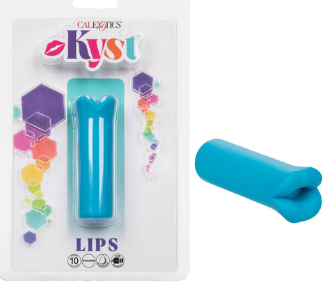 Kyst Lips Mini Massager Blue Silicone Bullet with 10 Vibration Functions and Rechargeable > Vibrators > Mini Vibrators