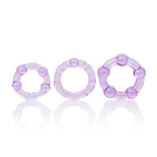 CalExotics Island Rings Purple Stretchy Cock Rings Set with Small Medium and Large Sizes > Cock Ring > Sets