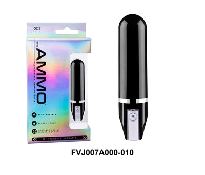 The Ammo 3.5 Inch Glossy Black Rechargeable Vibrator with 10 Rhythms Default Title BULLETS