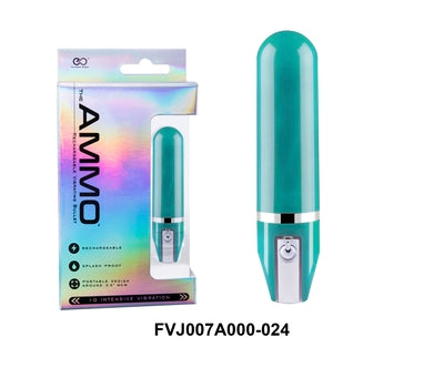 The Ammo 3.5 Inch Glossy Rechargeable Vibrator in Blue Default Title BULLETS