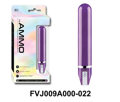 The Ammo 5 Inch Glossy Rechargeable Vibrator Purple Default Title BULLETS