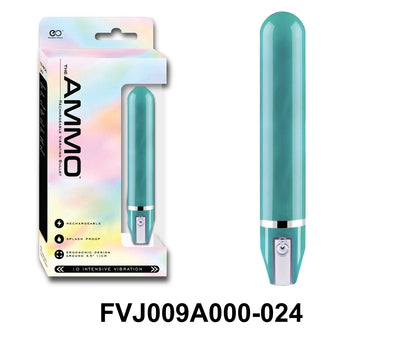 The Ammo 5 Inch Glossy Rechargeable Vibrator in Blue Default Title BULLETS