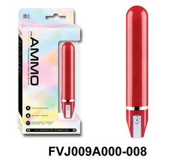 The Ammo 5 Inch Glossy Finishing Rechargeable Vibrator Red Default Title BULLETS