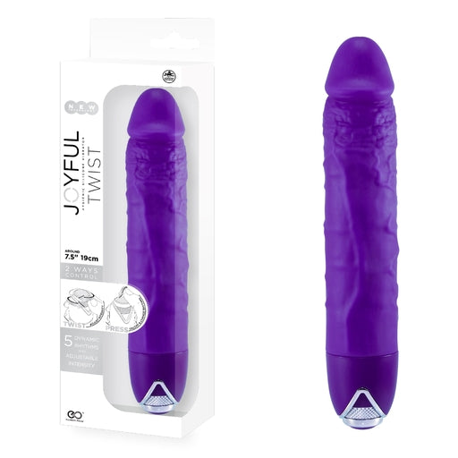 Joyful Twist 7.5 Inch Silicone Vibrator Purple Secondary image