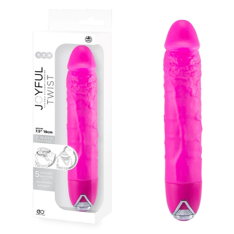 Joyful Twist 7.5 Inch Silicone Vibrator Pink Vibrators