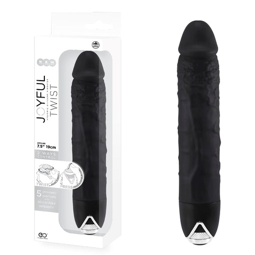 Joyful Twist 7.5 Inch Silicone Vibrator Black Secondary image