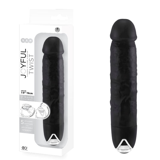 Joyful Twist Silicone Vibrator 7.5 Inch Black with 2-Way Control and Adjustable Intensity Default Title Vibrators