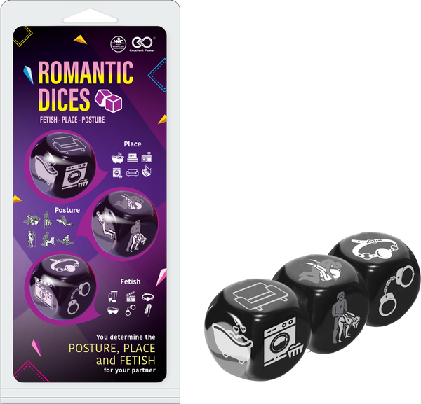 Romantic Dices Black 3-Piece Intimate Dice Game Set for Couples Default Title Games