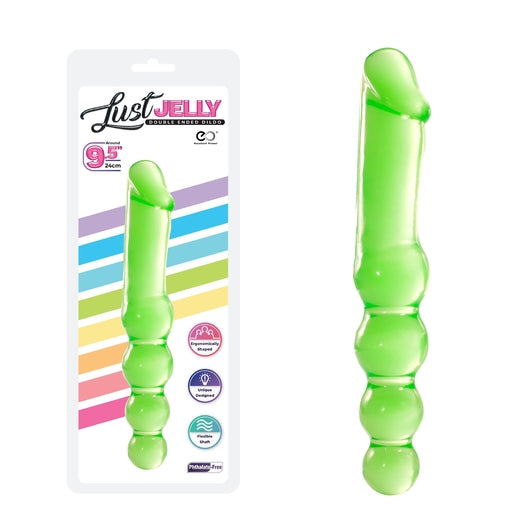 Lust Jelly 9.5 Inch Double Dong Green   Flexible Shaft Secondary image