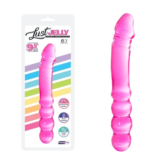 Lust Jelly PVC 9.5 Inch Double Dong Pink Phthalate Free Default Title Double Dongs