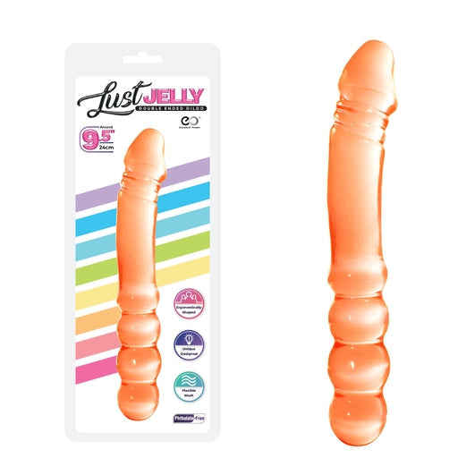 Excellent Power Lust Jelly PVC 9.5 Double Dong Orange