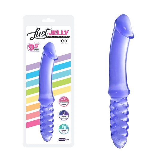 Lust Jelly Double Dong 9.5 Inch Purple Phthalate-Free Flexible Shaft Default Title Double Dongs