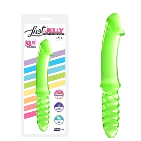Lust Jelly Double Dong 9.5 Inch Green Phthalate Free Flexible Shaft Default Title Double Dongs