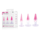 Glitzy Trainer 3 in 1 Dong 5 Inch Kit Pink with 3 Graduated Sizes and Two Tone Color Default Title > Sex Toys > Dilators