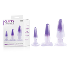 Glitzy Trainer 3 in 1 Dong Kit Set Purple with Three Graduated Sizes and Two Tone Color Default Title > Sex Toys > Dilators
