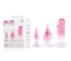 Glitzy Trainer 3 in 1 Dong Mixed Set Pink with 3 Graduated Sizes and Two Tone Color Default Title > Sex Toys > Dilators