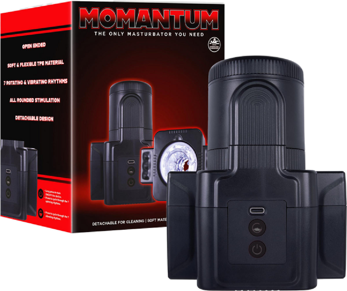 Momantum Rotating and Vibrating Masturbator with Soft Flexible TPE Material and 7 Rhythms, Rechargeable, Detachable for Cleaning, Open Ended Default Title Strokers - Auto