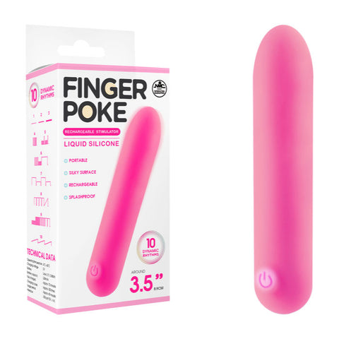 Finger Poke 3.5 Inch Vibrating Bullet Pink Pink Finger Stimulator