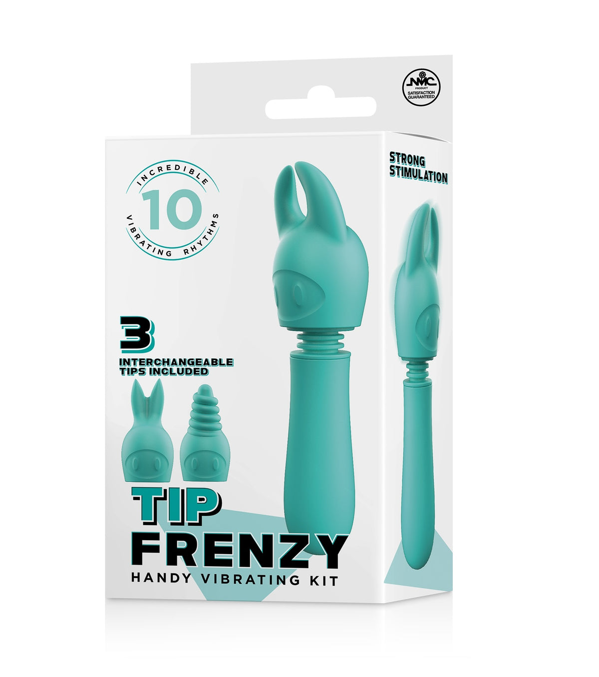 Tip Frenzy Silicone Vibe With 3 Interchangeable Tips Pink - Handy Vibrating Kit With 10 Rhythms and USB Charging Default Title Vibrators