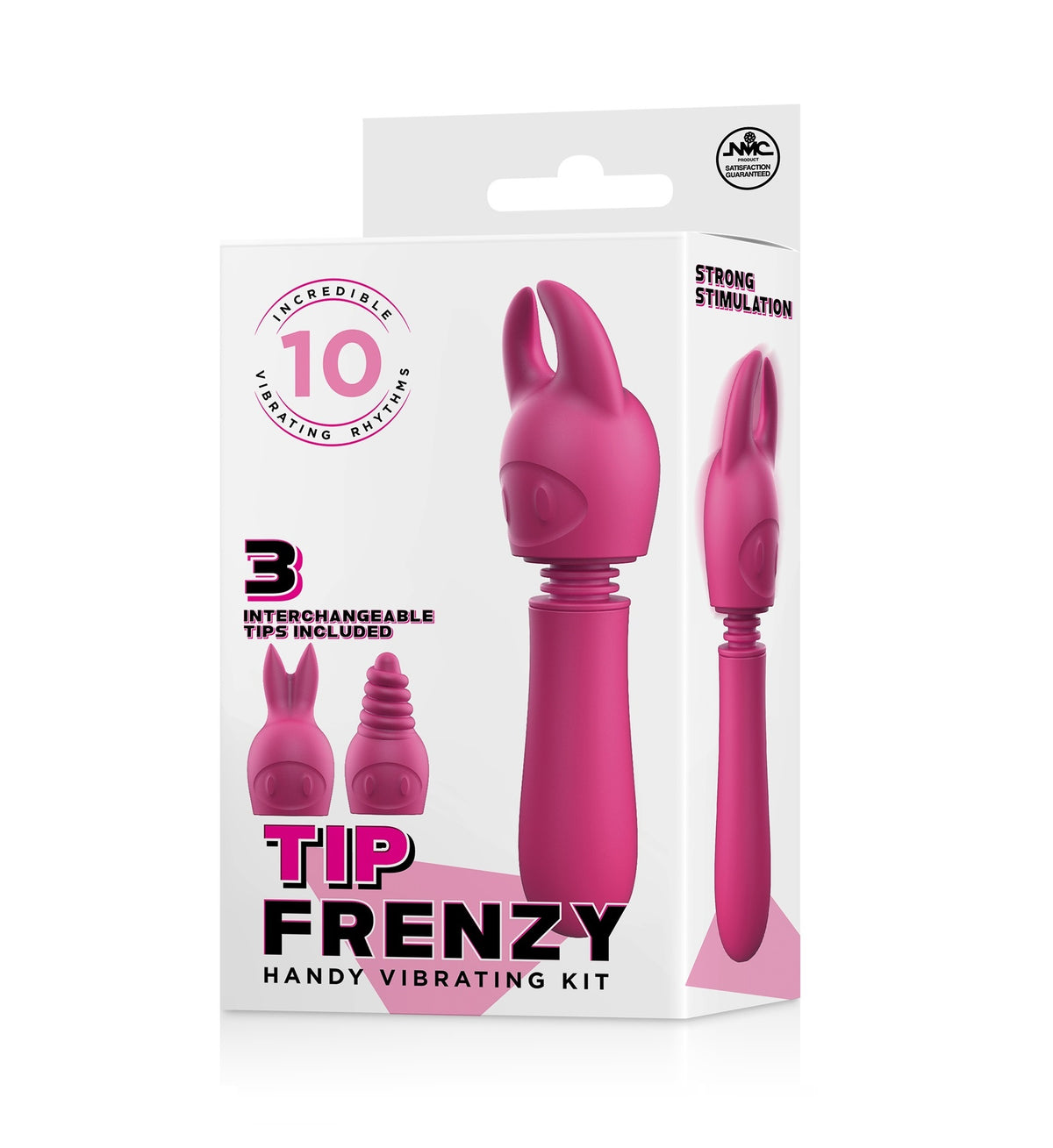 Tip Frenzy Silicone Vibe With 3 Interchangeable Tips Handy Vibrating Kit Green Default Title Vibrators