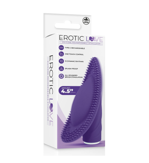 Erotic Love Silicone 10 Speed Vibrator Purple 4.5 Inch Secondary image