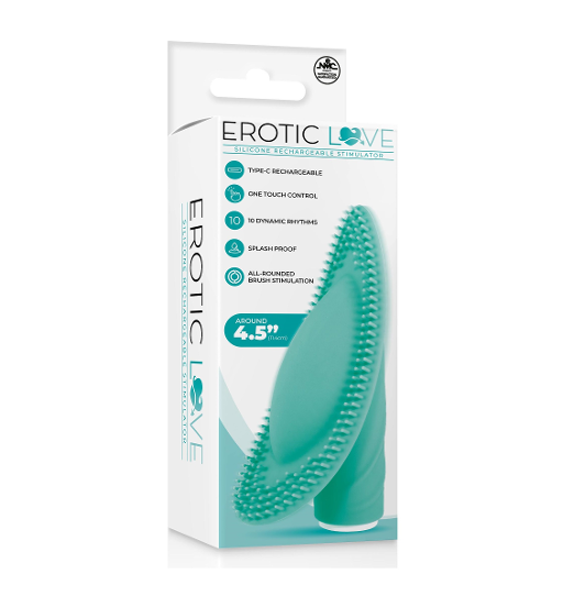 Erotic Love Silicone 10 Speed Vibrator Green 4.5 Inch Secondary image