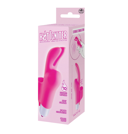 Hot Igniter Vibration Finger Sleeve Pink 4.6 Inch Splash Proof Silky Surface with 10 Dynamic Rhythms Default Title Finger Stimulator