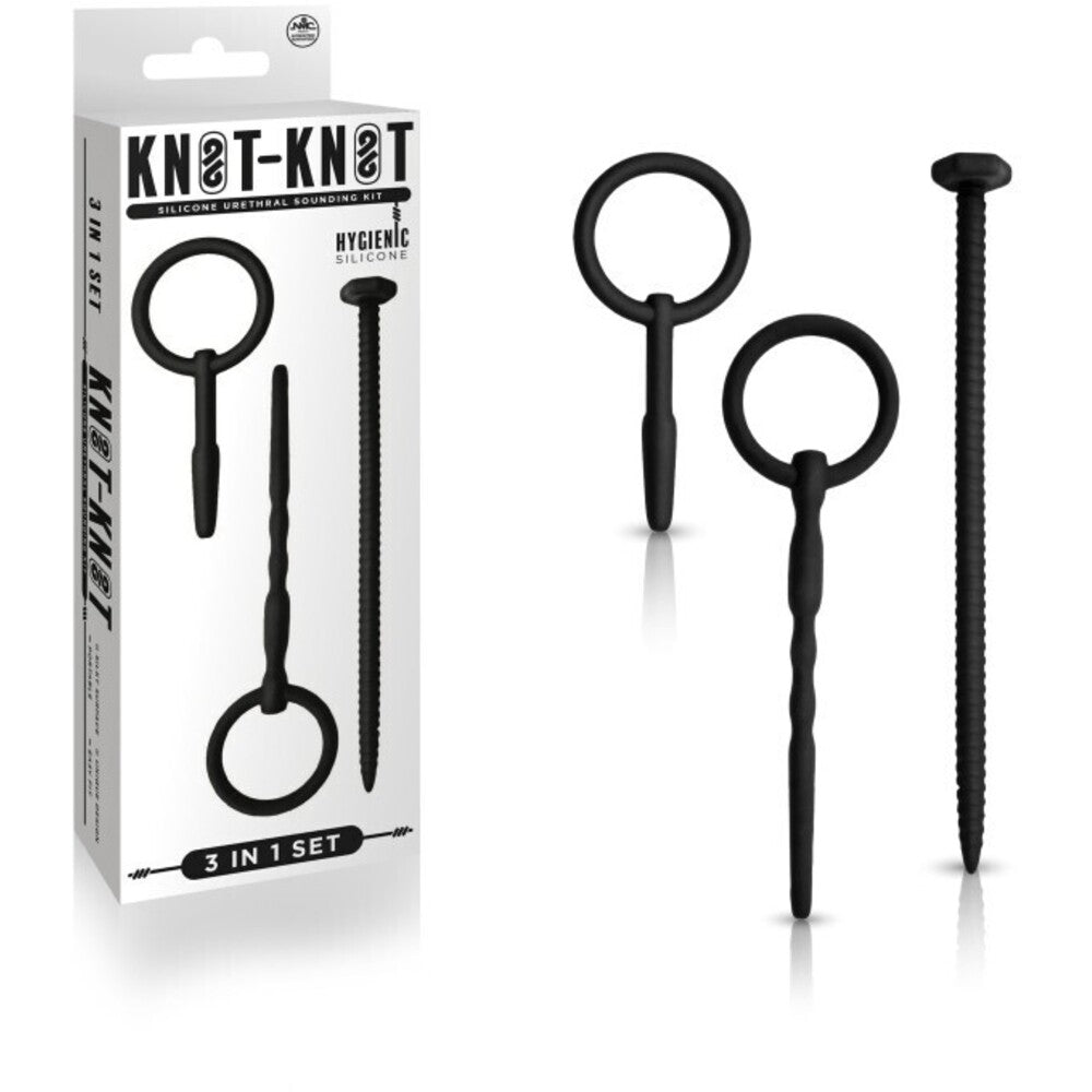 Knot Knot Silicone Urethral Plug Set 3 Sizes Black Hygienic Silicone 3 in 1 Kit Default Title Sounding Rods
