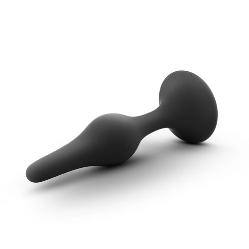Anal Adventures Platinum Silicone Beginner Small Anal Plug Black Black Butt Plugs