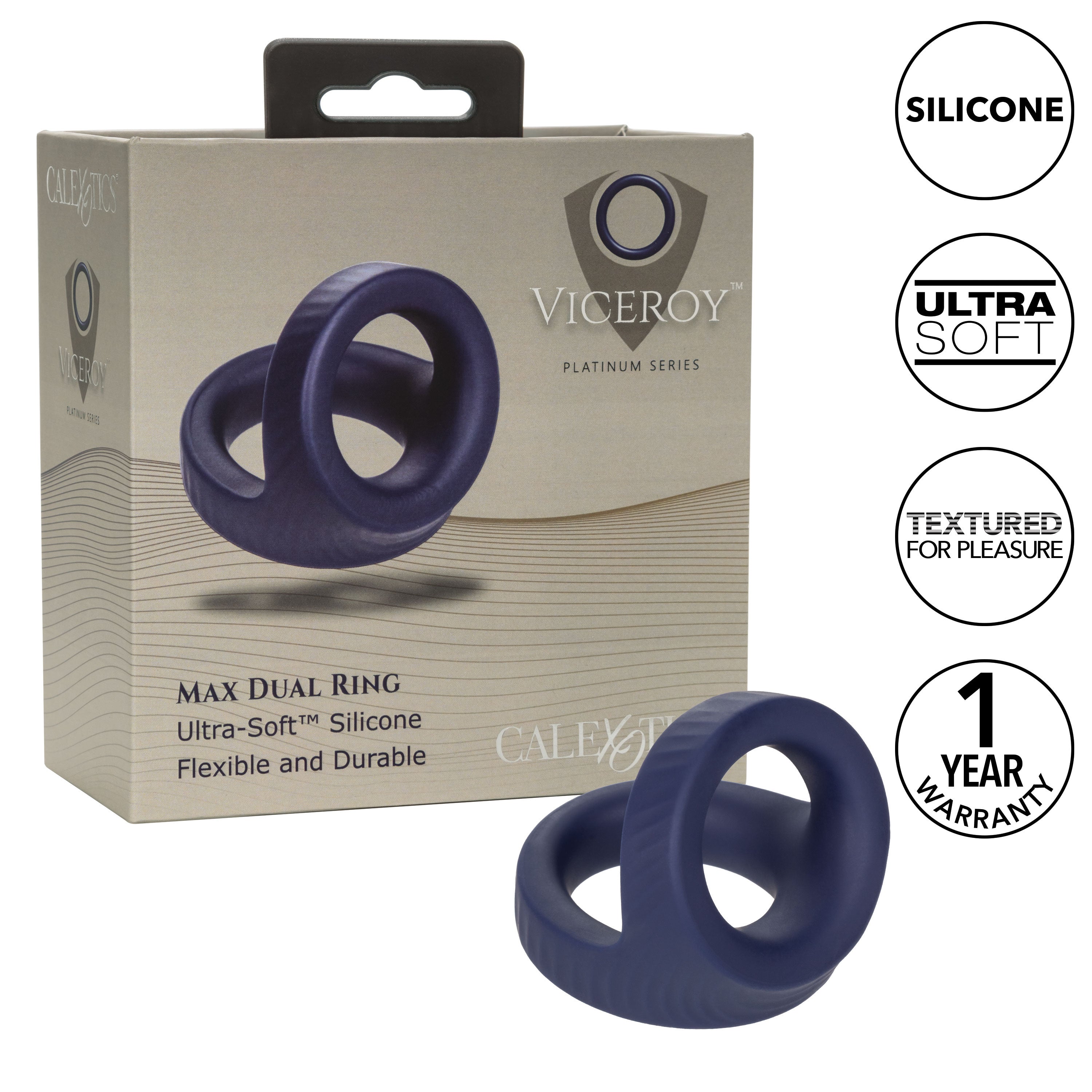 Viceroy Max Dual Silicone (Black) – Stretchy Stamina Cock Ring COCK RINGS Sling