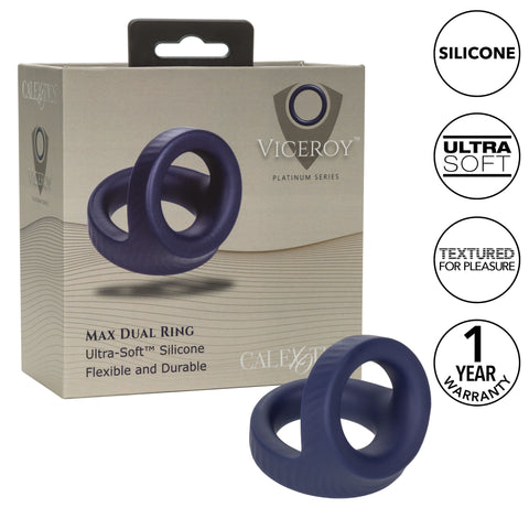 Viceroy Max Dual Silicone (Black) – Stretchy Stamina Cock Ring COCK RINGS Sling