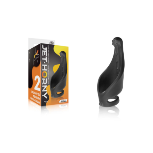 Jet Horny Silicone Cock Cage 1 Black Flexible Stretchable Hygienic Silicone 5.1 Inch Default Title Cages