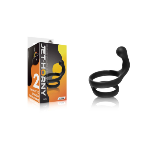 Jet Horny Silicone Cock Cage 2 Black Flexible Hygienic Stretchable 3.6 Inch Default Title Cages