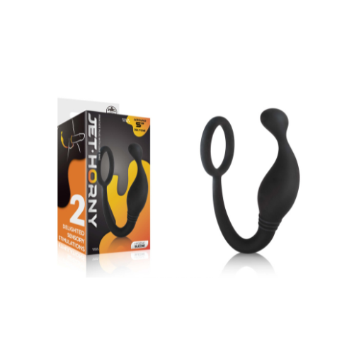 Jet Horny Silicone Prostate Plug L Black Flexible Stretchable 5 Inch Insertable Length Default Title Prostate Tools