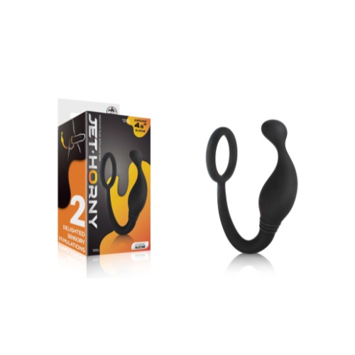 Jet Horny Silicone Prostate Plug M Black Flexible Hygienic Silicone Insertable Length 4.5 Inches Default Title Prostate Tools