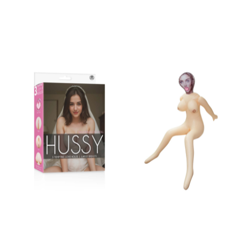 Hussy Inflatable American Love Doll 1 Metre with Three Love Holes Large Breasts and Erect Nipples Default Title Dolls - Inflatable