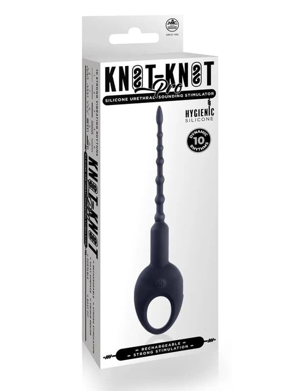 Knot-Knot Pro (Black) – Silicone Vibrating Urethral Plug with 10 Vibration Patterns Default Title > Sex Toys For Men > Sounding Rods