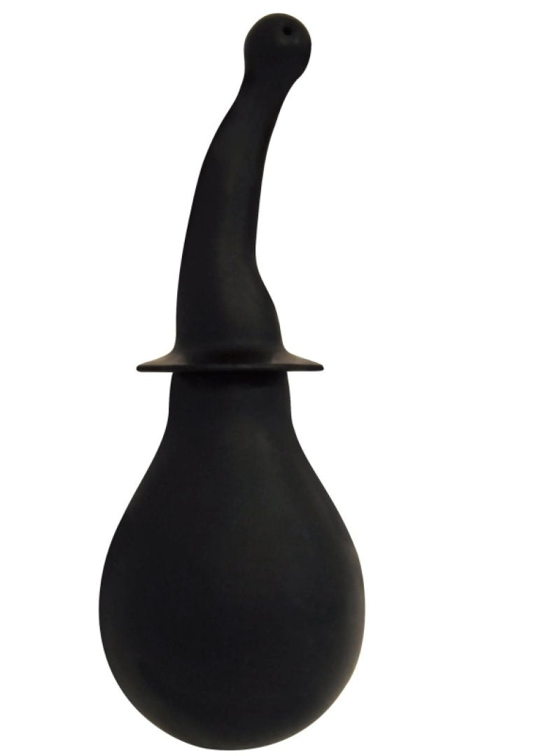 Rooster Tail Cleaner Smooth Black 100% Silicone Anal Douche with 8oz Reservoir and Flexible Nozzle Main image
