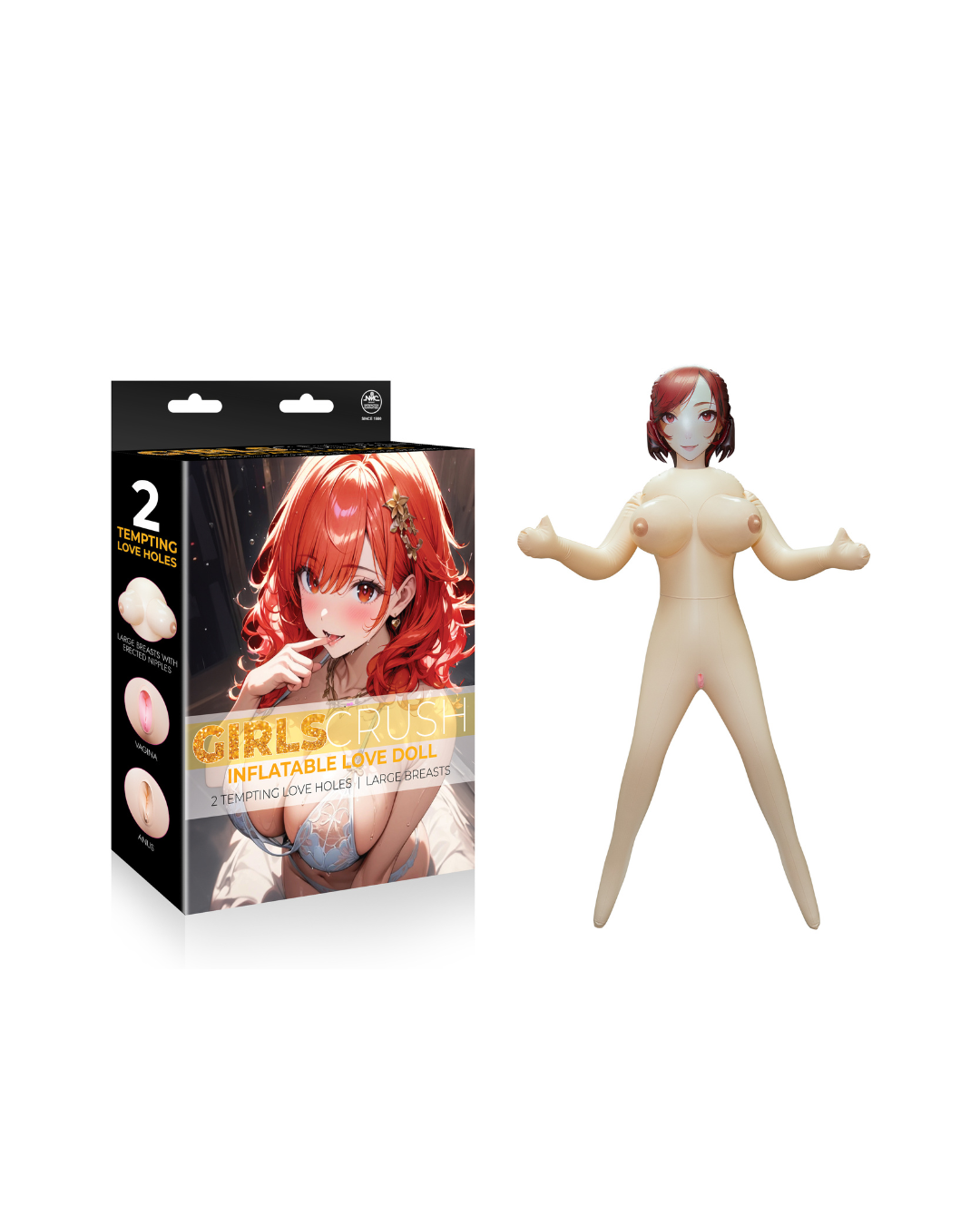 Girls Crush - Inflatable Love Doll – 154cm Realistic PVC Love Doll with Large Breasts and 3D Hair > Sex Toys > Sex Dolls > Novelty Inflatables
