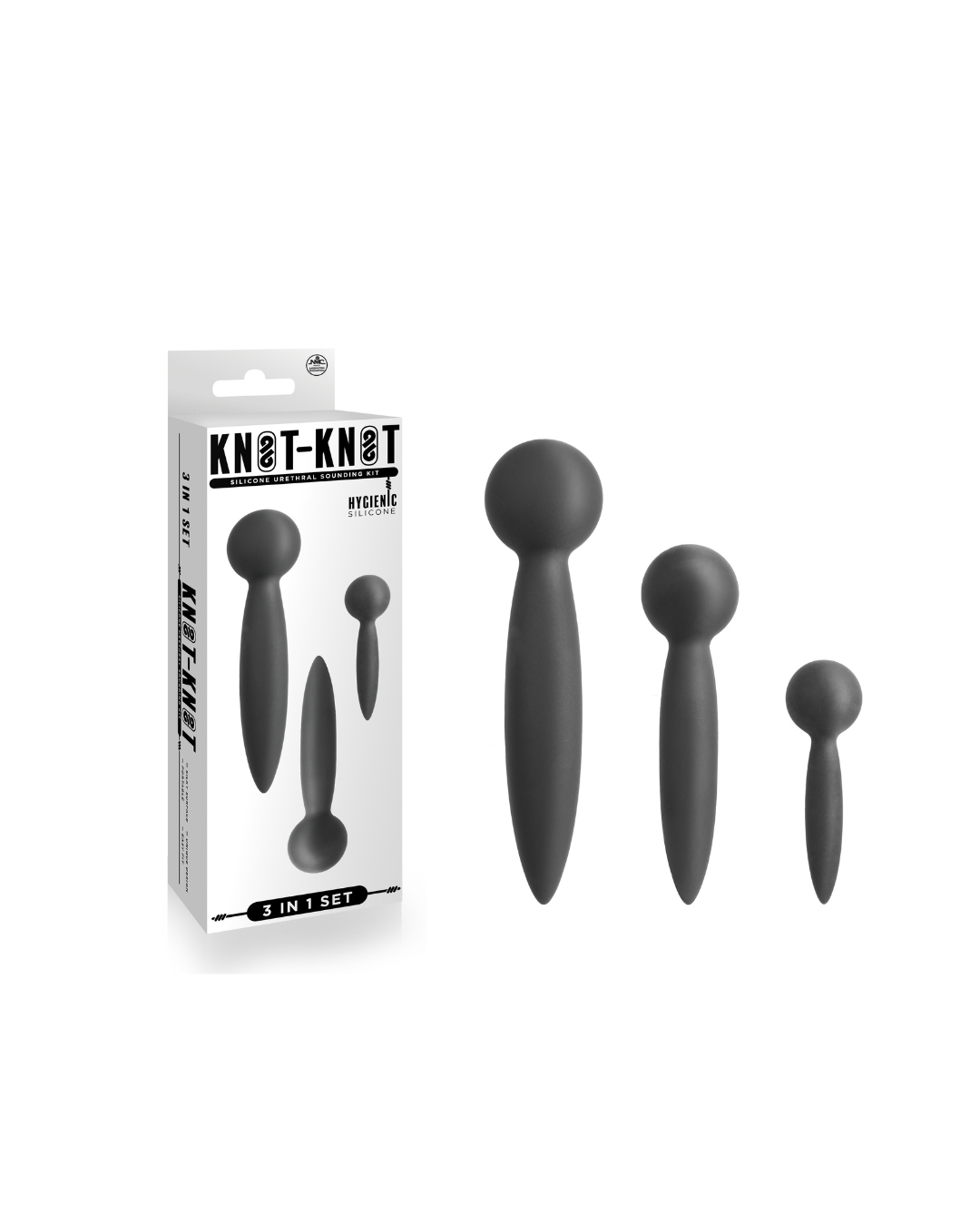 Knot-Knot Silicone Urethral Plug Set (Black) – Silicone Urethral Plug Set Default Title > Sex Toys For Men > Sounding Rods
