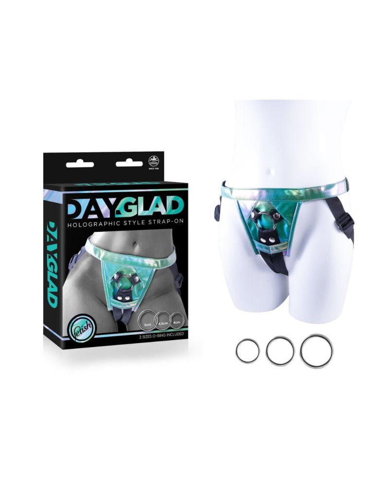 Day-Glad Polyurethane Strap On Harness – Interchangeable Metal O-Rings Default Title > Dildos > Strap On Harnesses