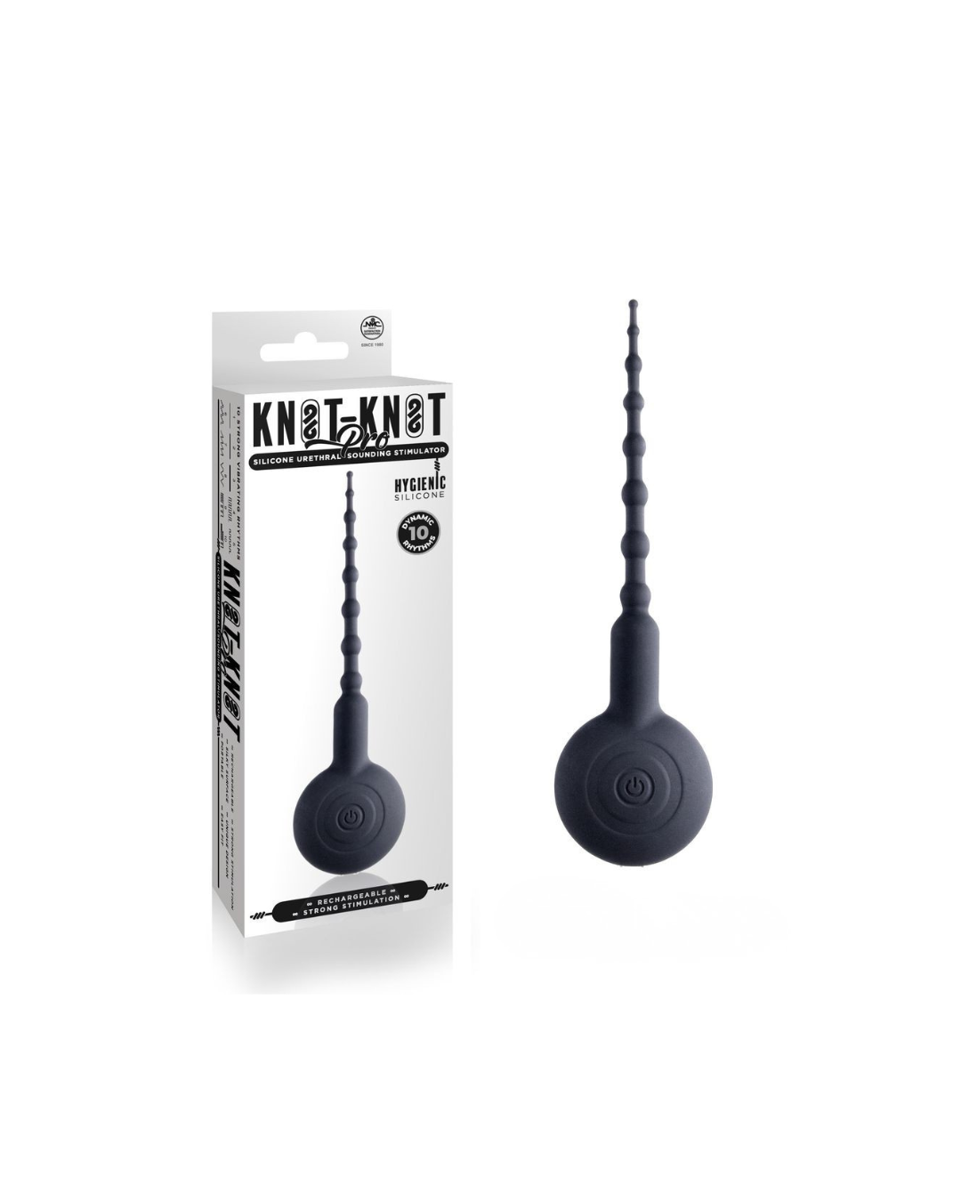 Knot-Knot Pro (Black) – Silicone Vibrating Urethral Plug Default Title > Sex Toys For Men > Sounding Rods Main image