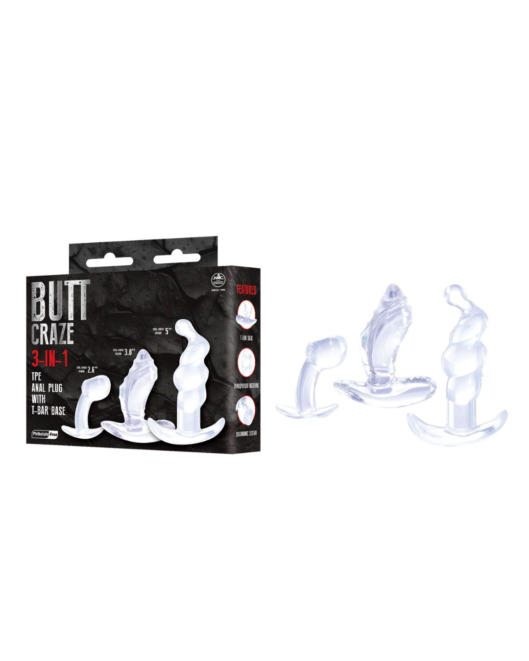 Butt Craze Butt Plug Kit – Assorted Size Silicone Butt Plug Set Default Title > Anal Range > Butt Plug Kits