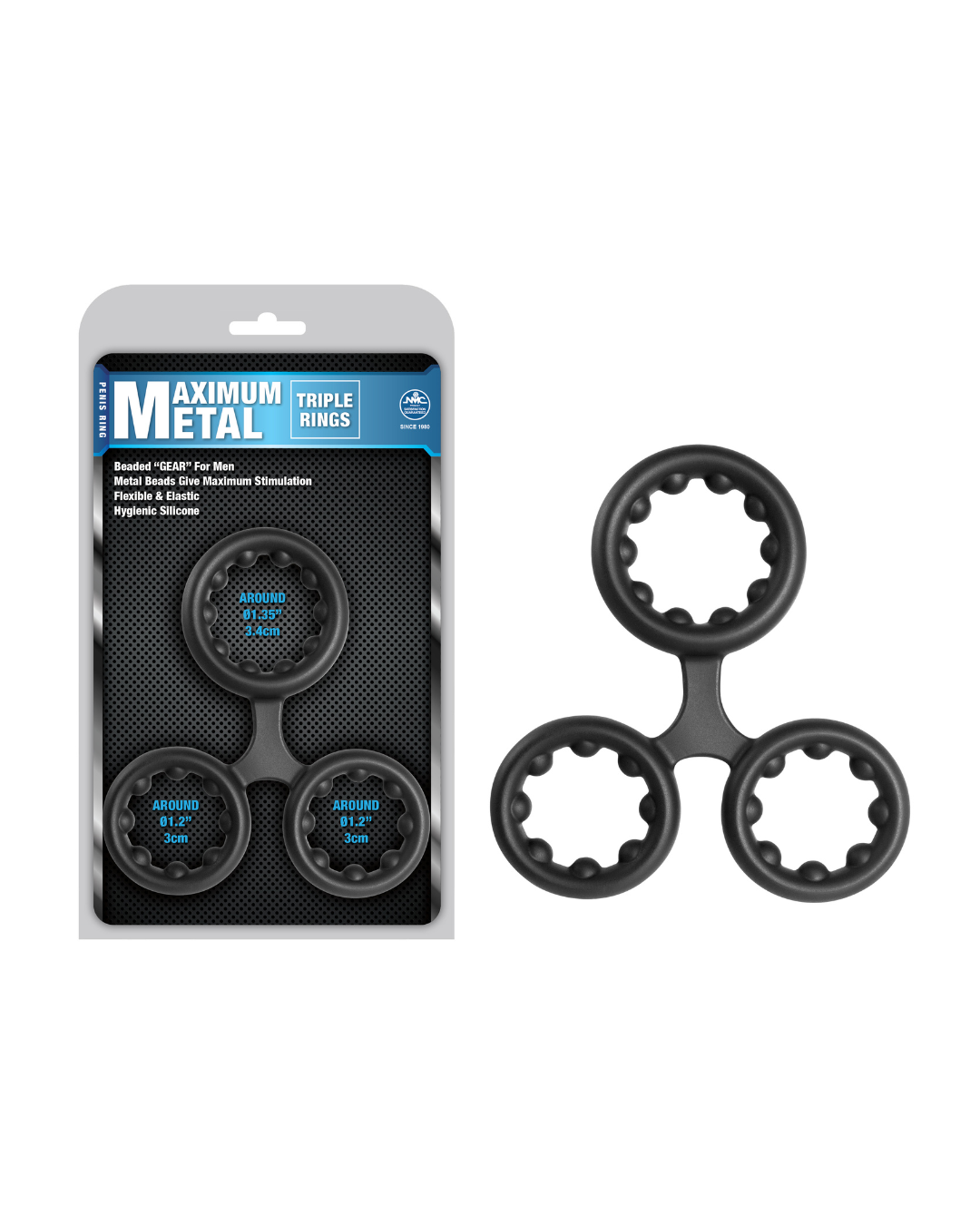 Maximum Metal 3 in 1 Silicone Cock Ring (Black) – Silicone Cock Ring Default Title > Cock Ring > Single Main image