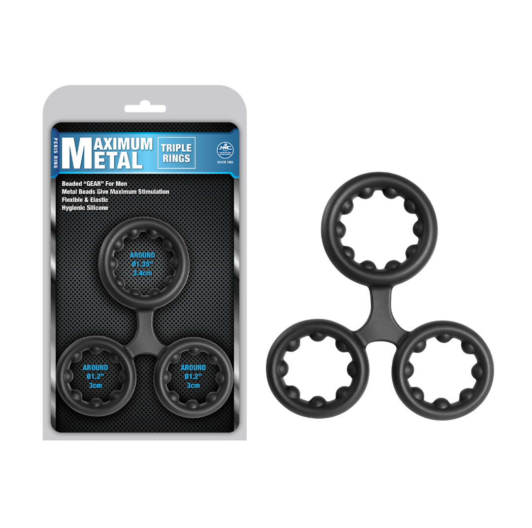 Maximum Metal 3 in 1 Silicone Cock Ring (Black) – Silicone Cock Ring > Cock Ring > Single Main image